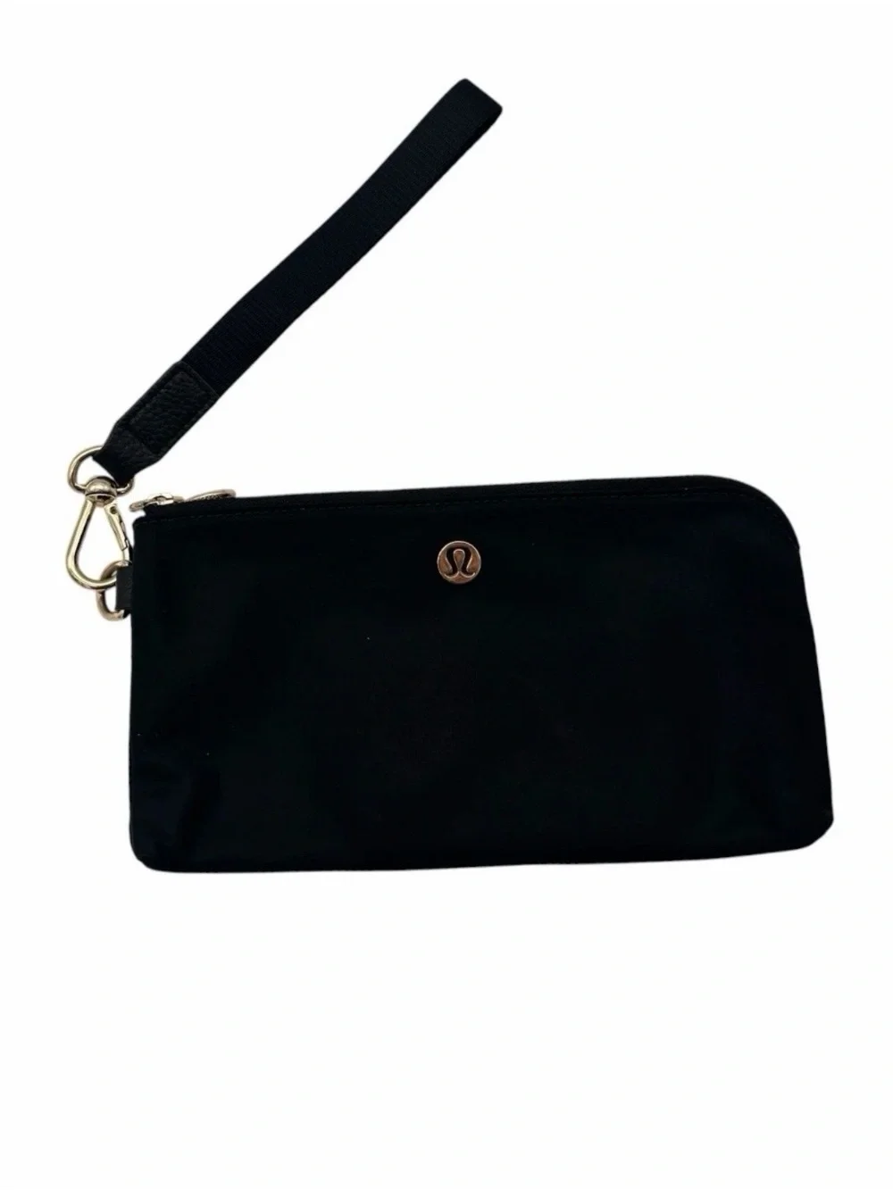 lululemon athletica Black Wristlet Clutch with Gold Accent
